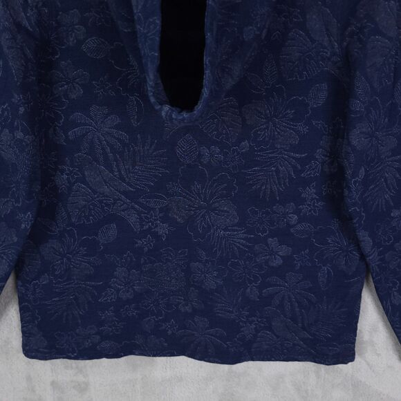 Tommy Bahama Indi Floral Sweatsuit Indigo Pullover Jacket Large & Jogger Small - Picture 9 of 16